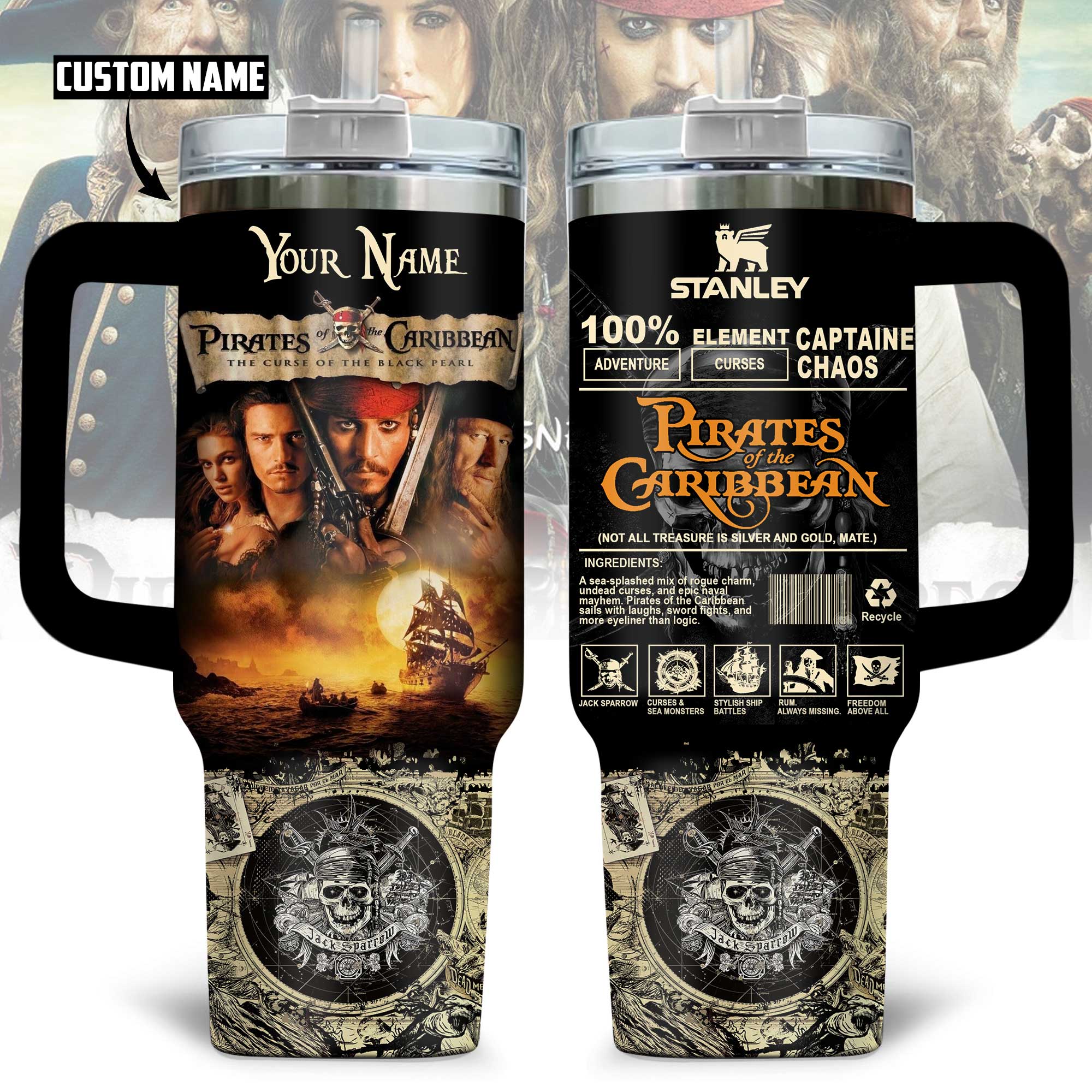 Pirates of the Caribbean Movies Custom Stanley Cup 40 oz 30 oz Tumbler With HandleTVC2301171