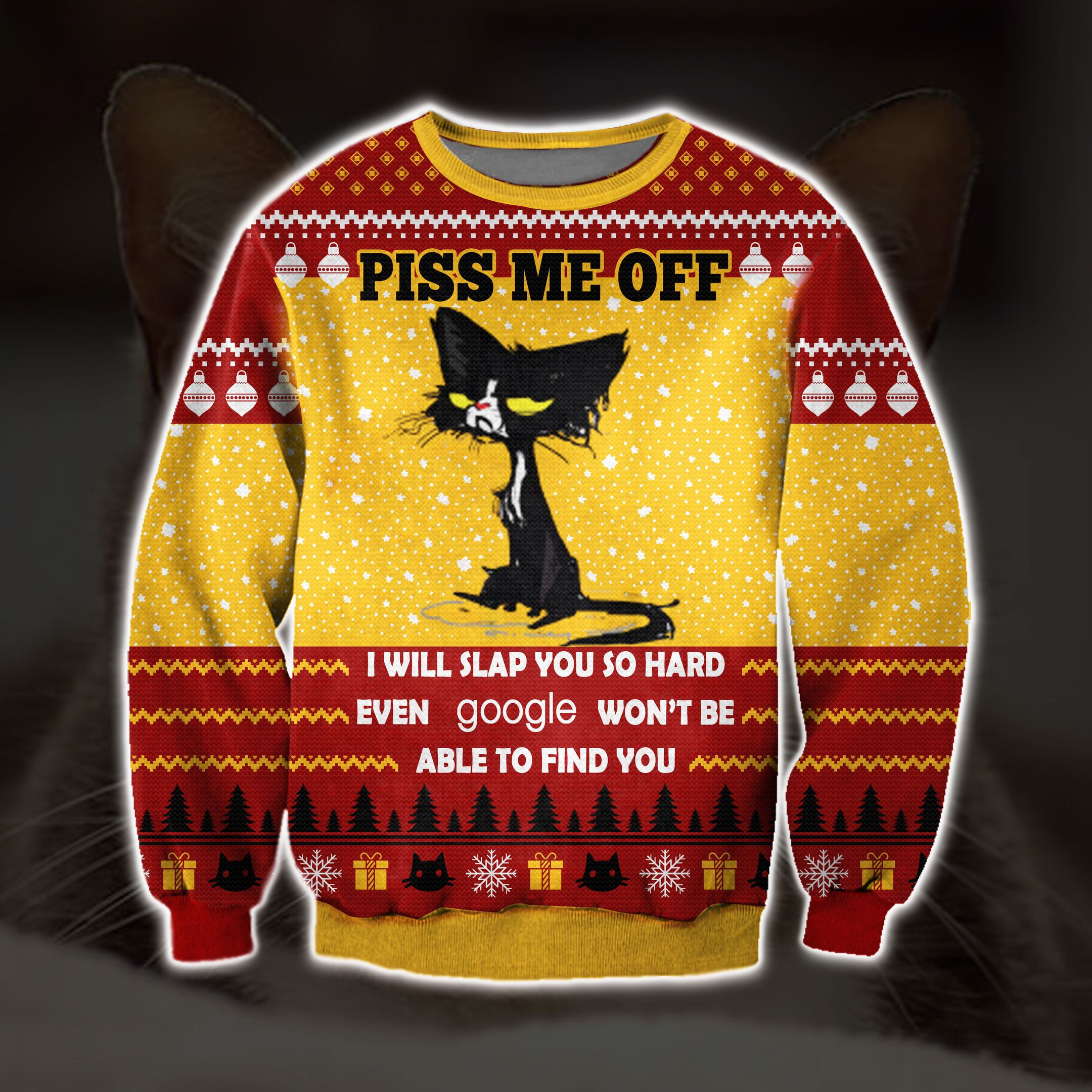Piss Me Off 3D Print Ugly Christmas Sweater Adult 3D Funny Matching for family