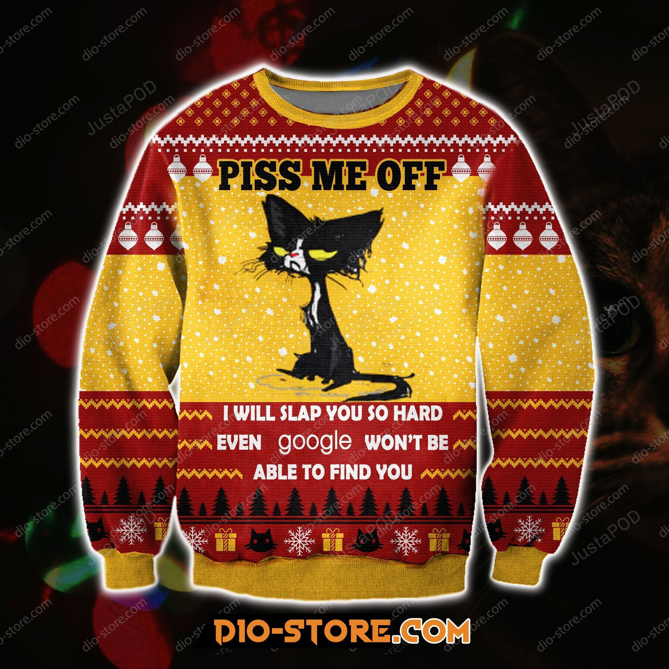 Piss Me Off, I Wil Slap You So Hard Even Google Won'T Be Albe To Find You Ugly Christmas Sweater Adult 3D Funny Matching for family