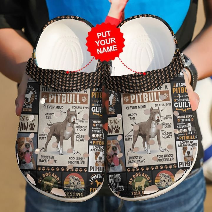 Pitbull Anatomy Custom clog Shoes Dog