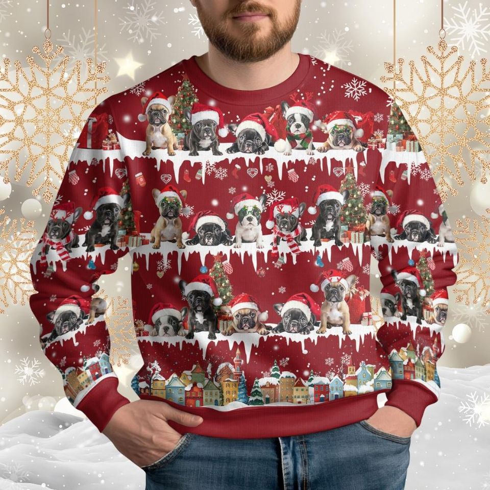 Pitbull Dog Christmas Ugly Sweater, Cute Dog Holiday Sweater, Pitbull Sweatshirt