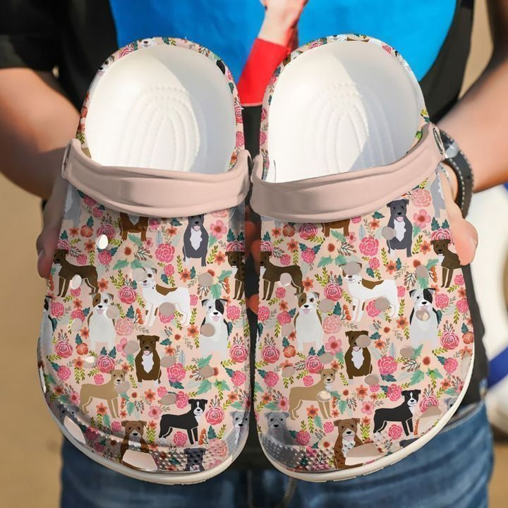 Pitbull Pitbulls Floral Classic Clogs Shoes