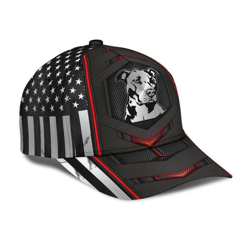 Pitbull Rad Flag Classic Cap 3D, Unisex Hat, Classical Cap, Gift For Men Trucker Hats Custom Hats Gifts For Men & Women