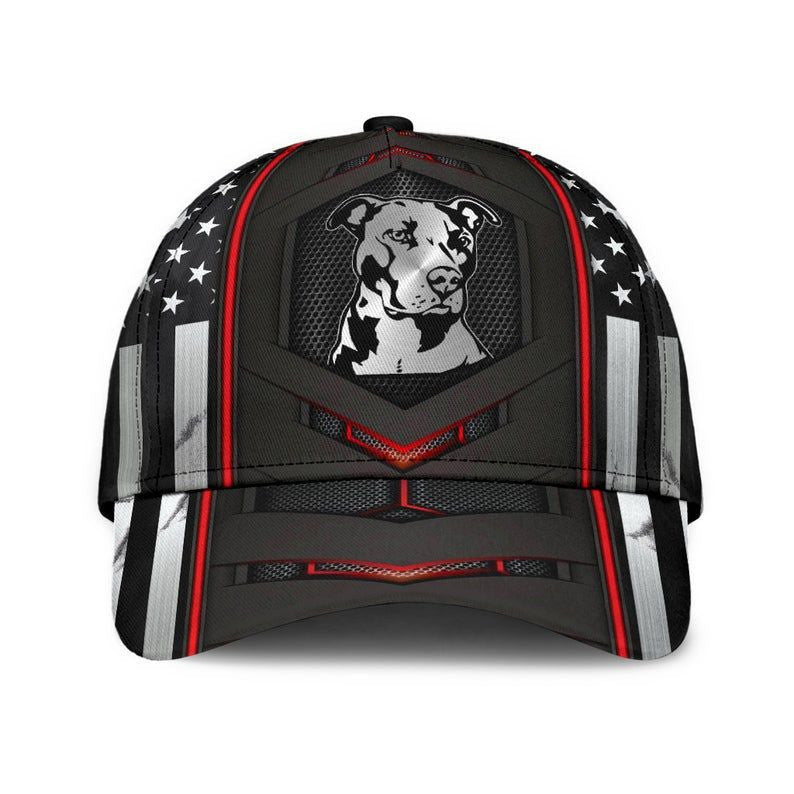 Pitbull Rad Flag Classic Cap 3D, Unisex Hat, Classical Cap, Gift For Men Trucker Hats Custom Hats Gifts For Men & Women