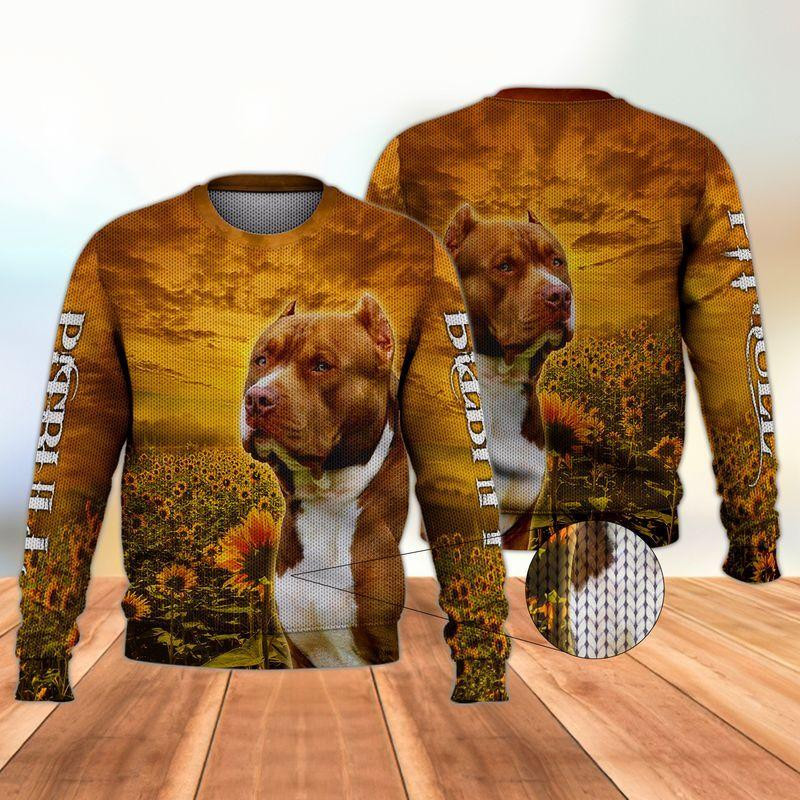 Pitbull Ugly Christmas Sweater Adult 3D Funny Matching for family