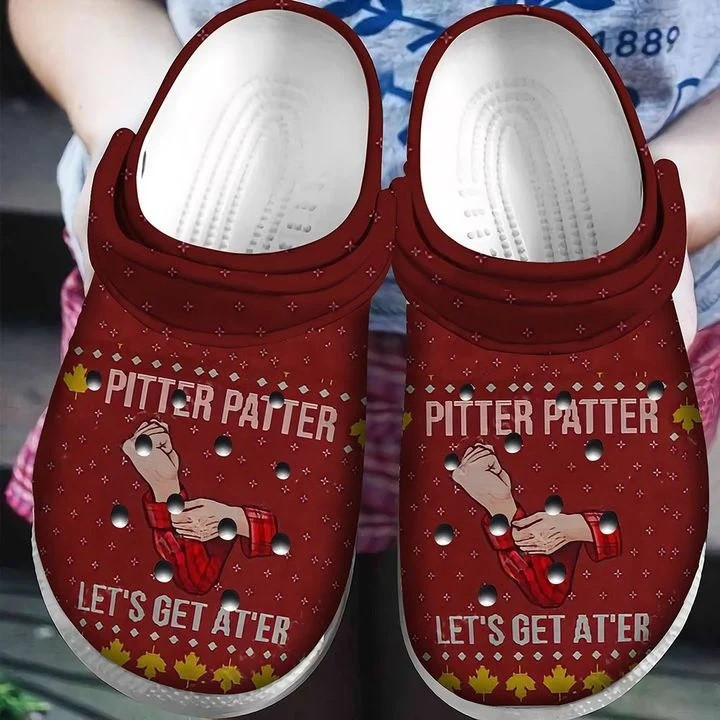 Pitter Patter Lets Get At Er Ugly Pattern Christmas Crocband Clog Shoes For Men Women