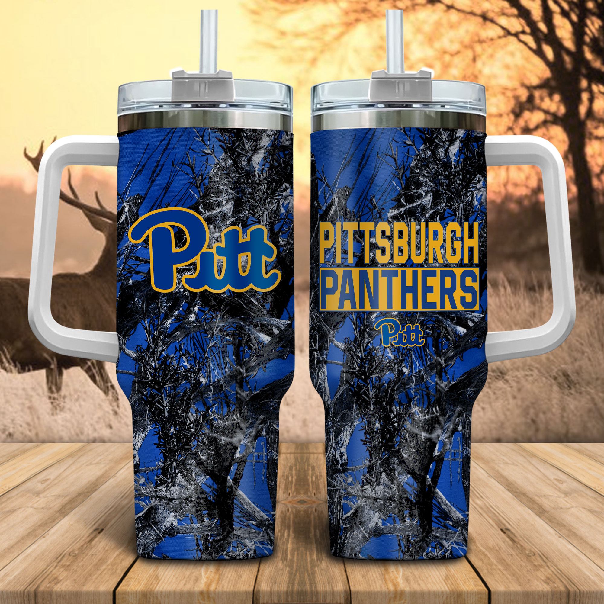 Pittsburgh Panthers NCAA Hunting Custom Stanley Cup 40 oz 30 oz Tumbler With HandleTVC230116