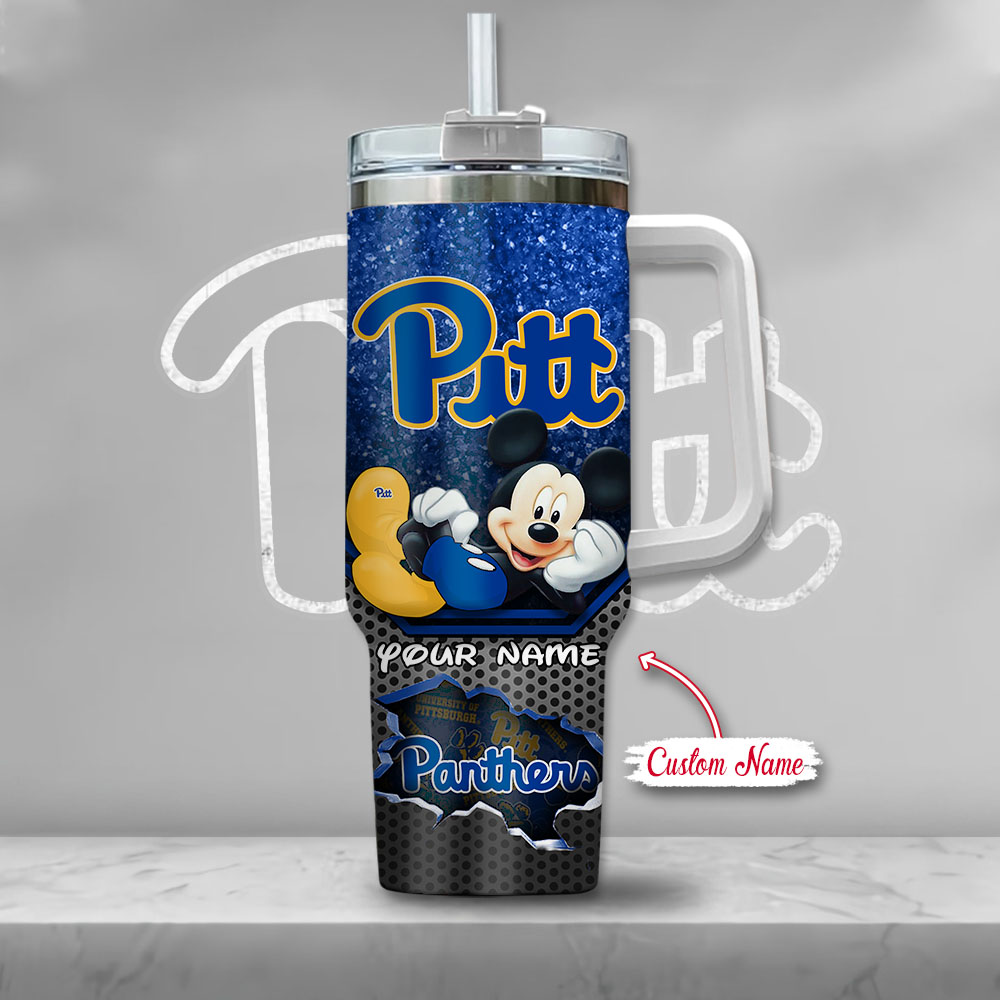 Pittsburgh Panthers NCAA Mickey Mouse Custom Stanley Cup 40 oz 30 oz Tumbler With HandleTVC230121 - Image 2