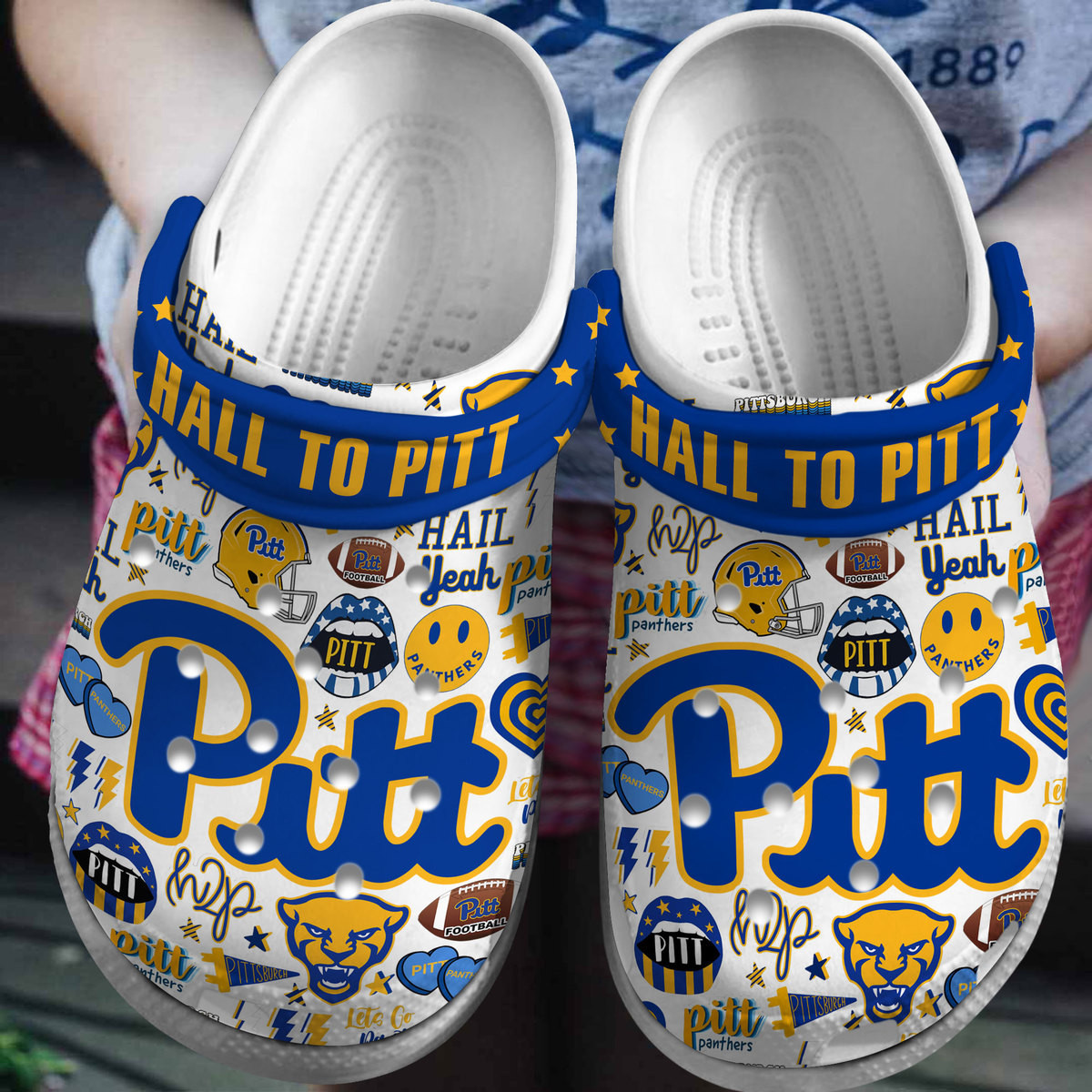 Pittsburgh Panthers NCAA Sport Crocs Crocband Clogs Shoes Comfortable For Men Women and Kids