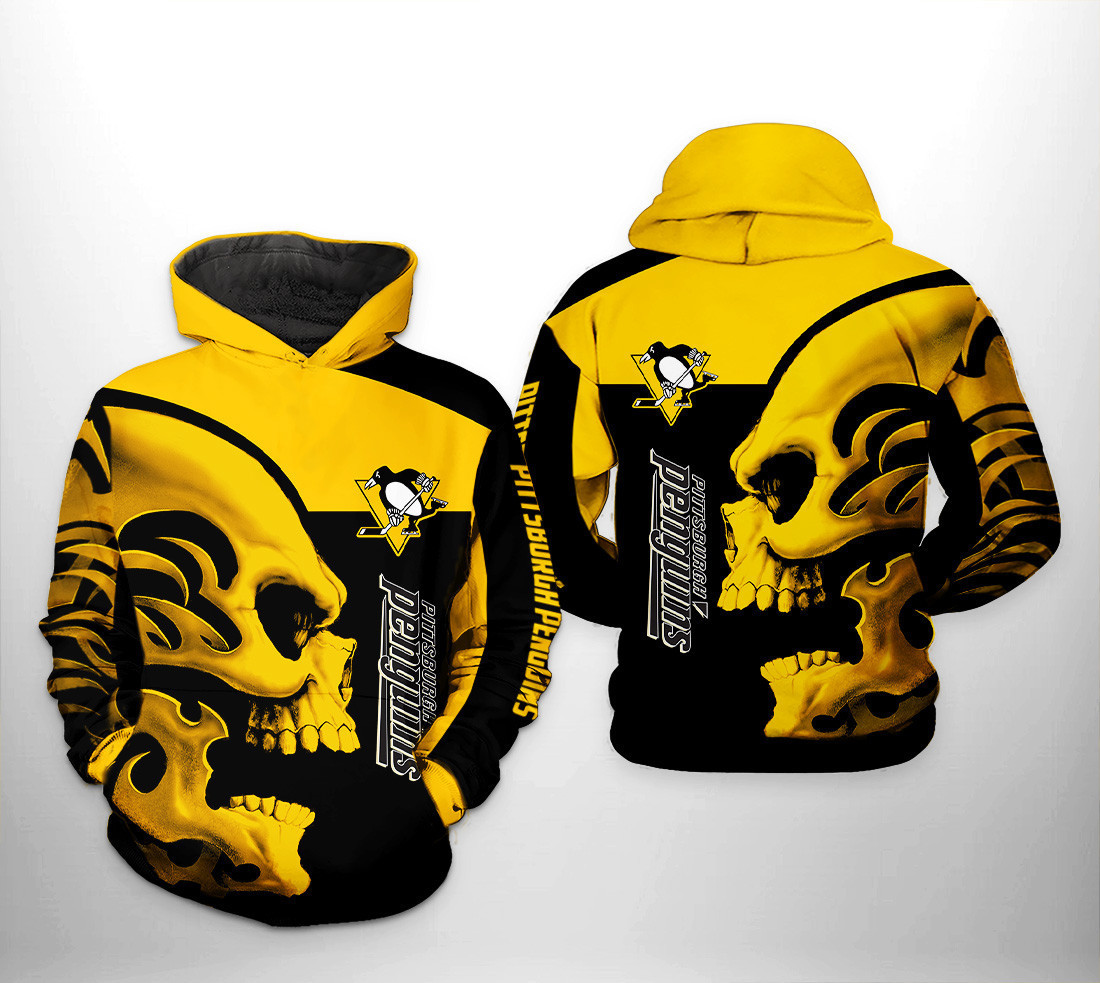 Pittsburgh Penguins NHL Skull 3D All Over Print Hoodie, Zip Hoodie
