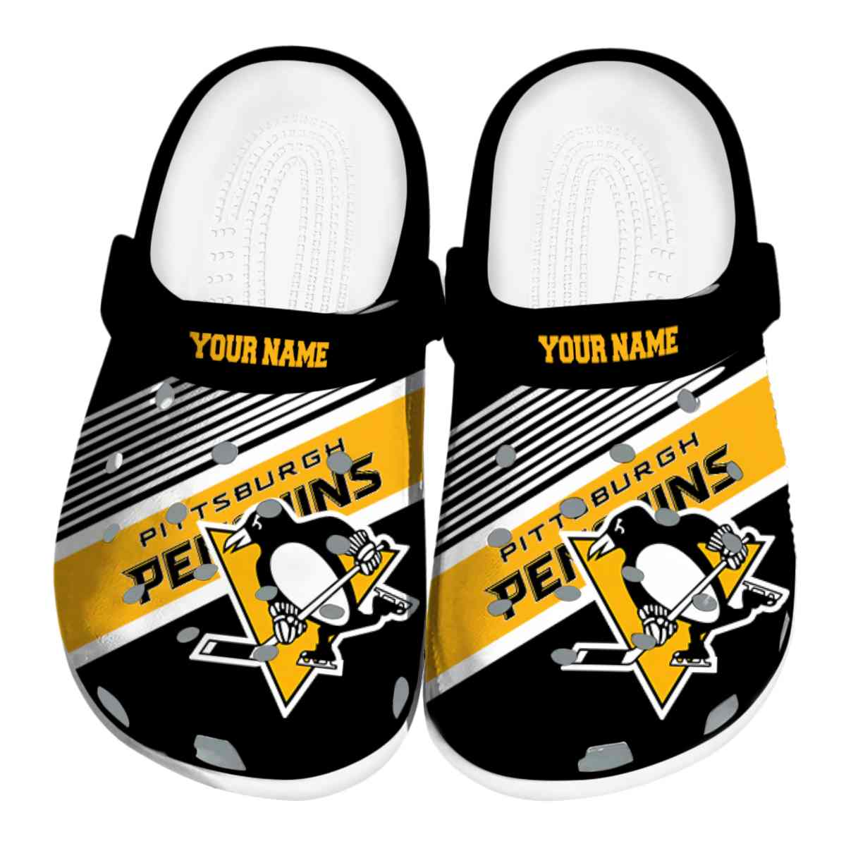 Pittsburgh Penguins NHL Sport Crocs Crocband Clogs Shoes Comfortable For Men Women and Kids