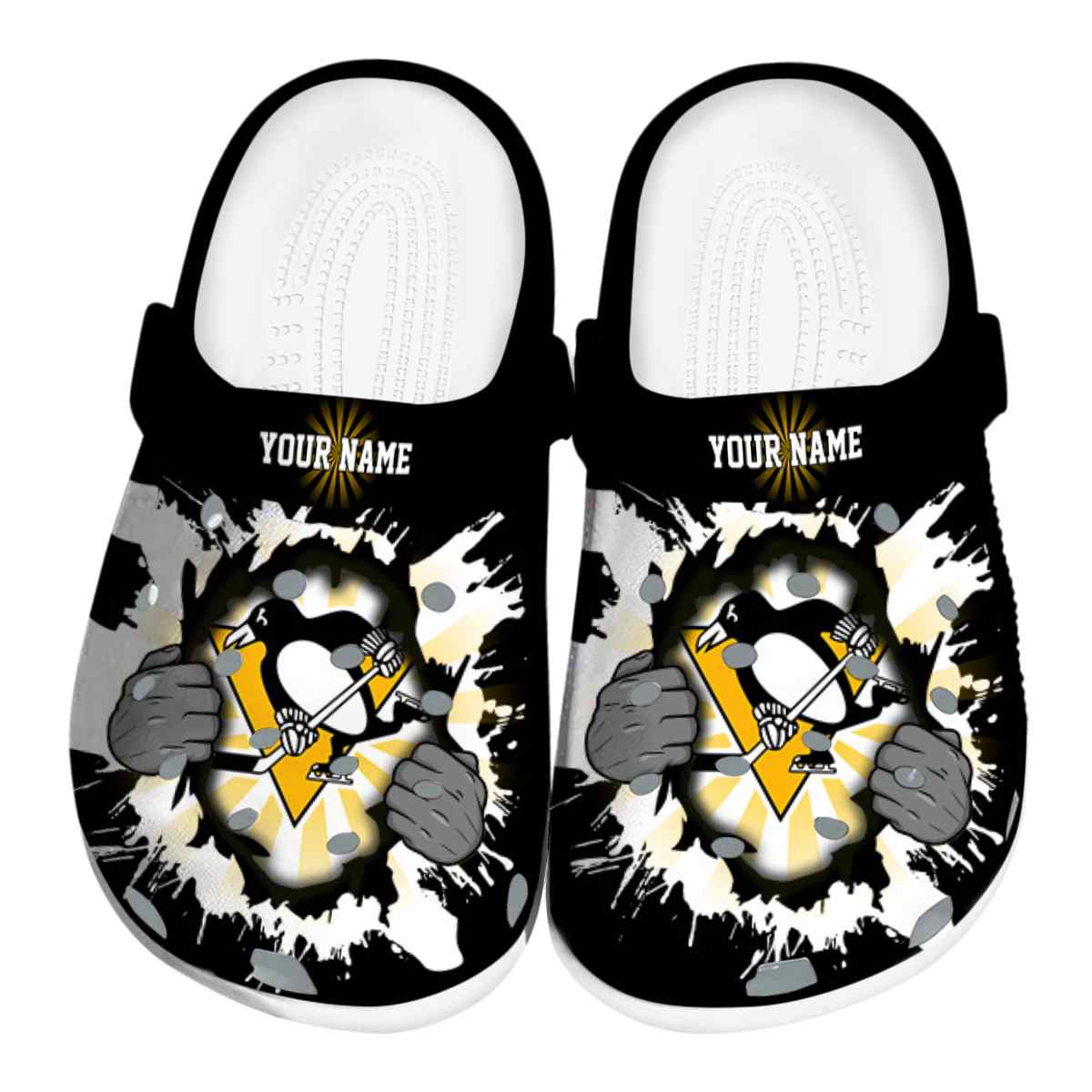 Pittsburgh Penguins NHL Sport Crocs Crocband Clogs Shoes Comfortable For Men Women and Kids