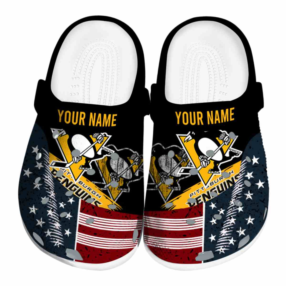 Pittsburgh Penguins NHL Sport Crocs Crocband Clogs Shoes Comfortable For Men Women and Kids