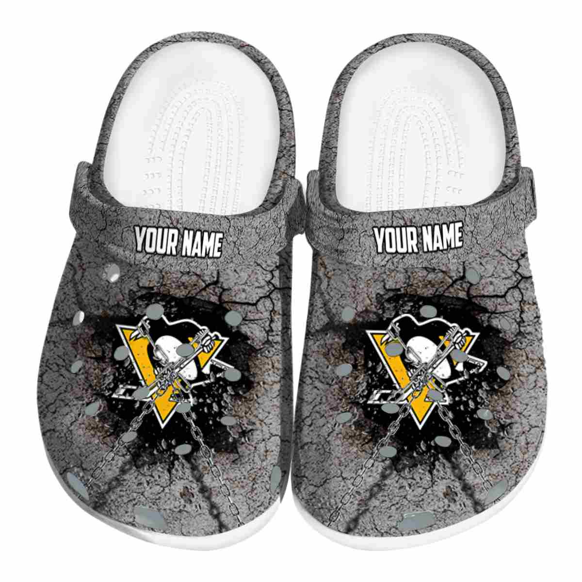 Pittsburgh Penguins NHL Sport Crocs Crocband Clogs Shoes Comfortable For Men Women and Kids