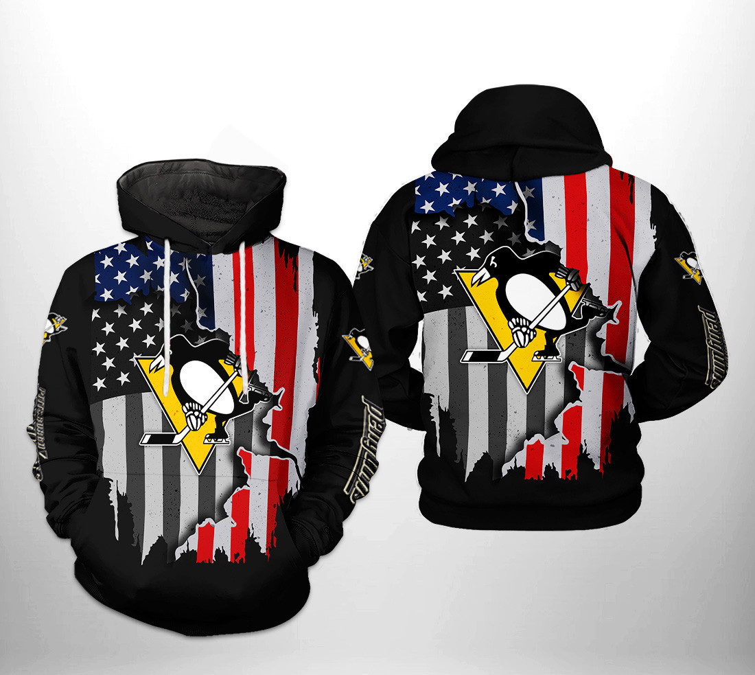 Pittsburgh Penguins NHL US FLag Team 3D All Over Print Hoodie, Zip Hoodie