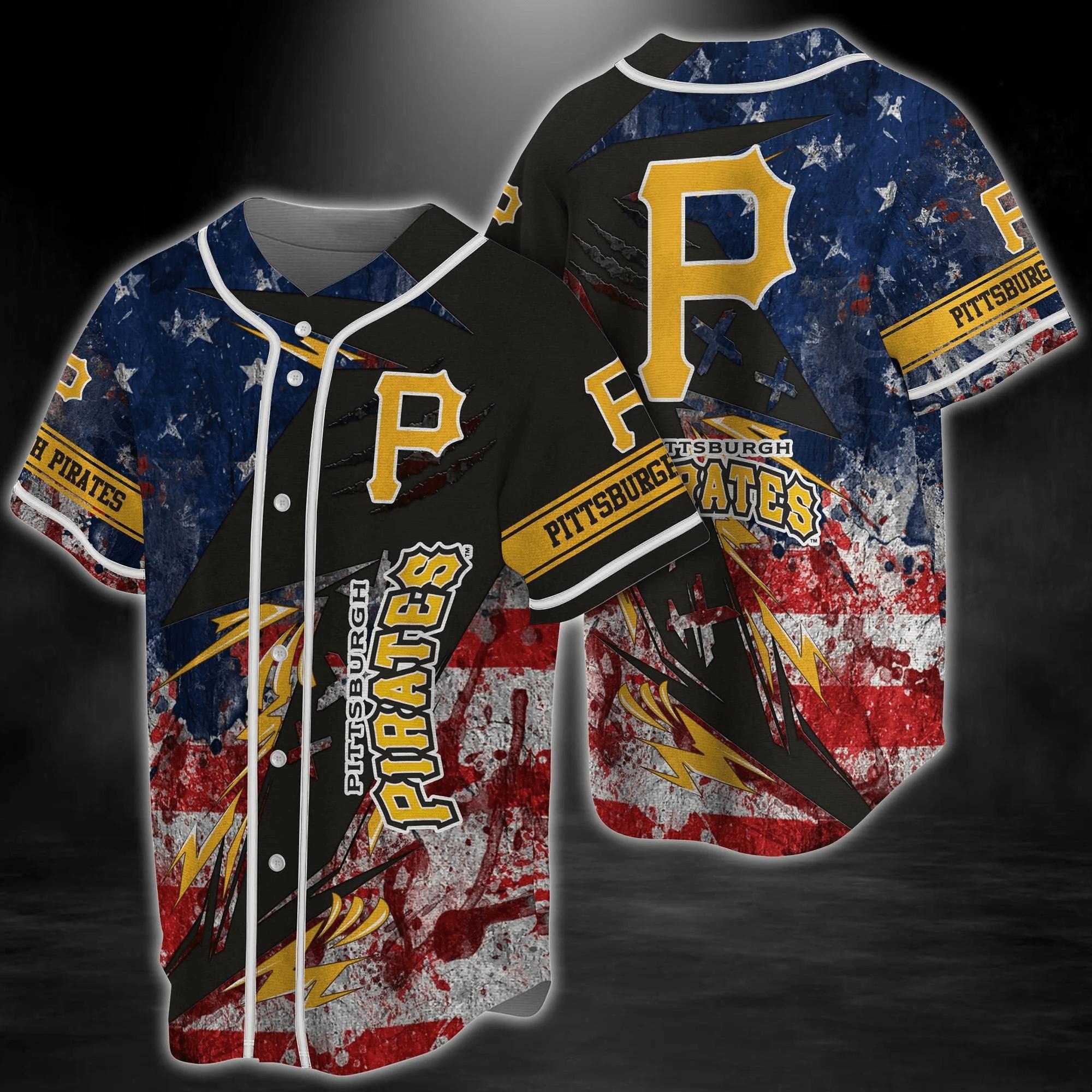 Pittsburgh Pirates Mlb Baseball Jersey Shirt Us Flag
