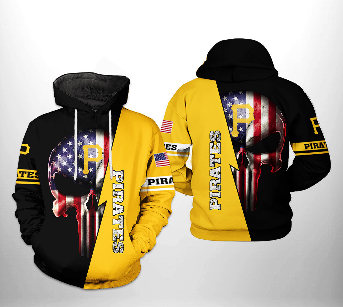 Pittsburgh Pirates MLB US Flag Skull 3D All Over Print Hoodie, Zip Hoodie