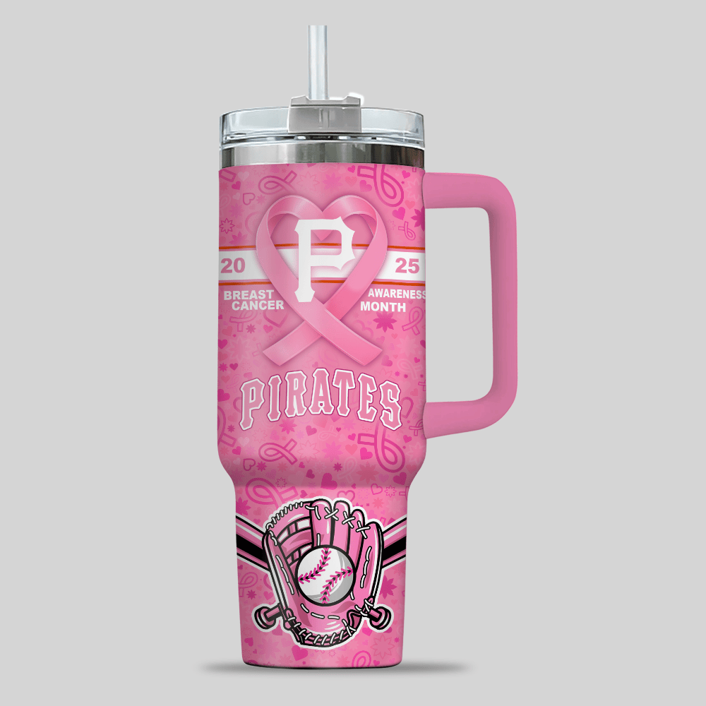 Pittsburgh Pirates MLB x Breast Cancer Awareness Custom Stanley Cup 40 oz 30 oz Tumbler With HandleTVC2301125 - Image 3