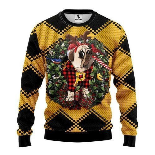 Pittsburgh Pirates Pug Dog For Unisex Ugly Christmas Sweater Adult 3D Funny Matching for family