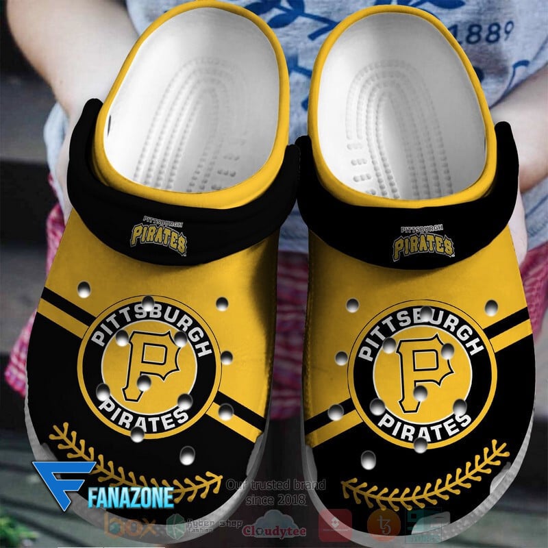 Pittsburgh Pirates Yellow-Black MLB Sport Crocs Clogs Crocband Shoes Comfortable For Men Women and Kids