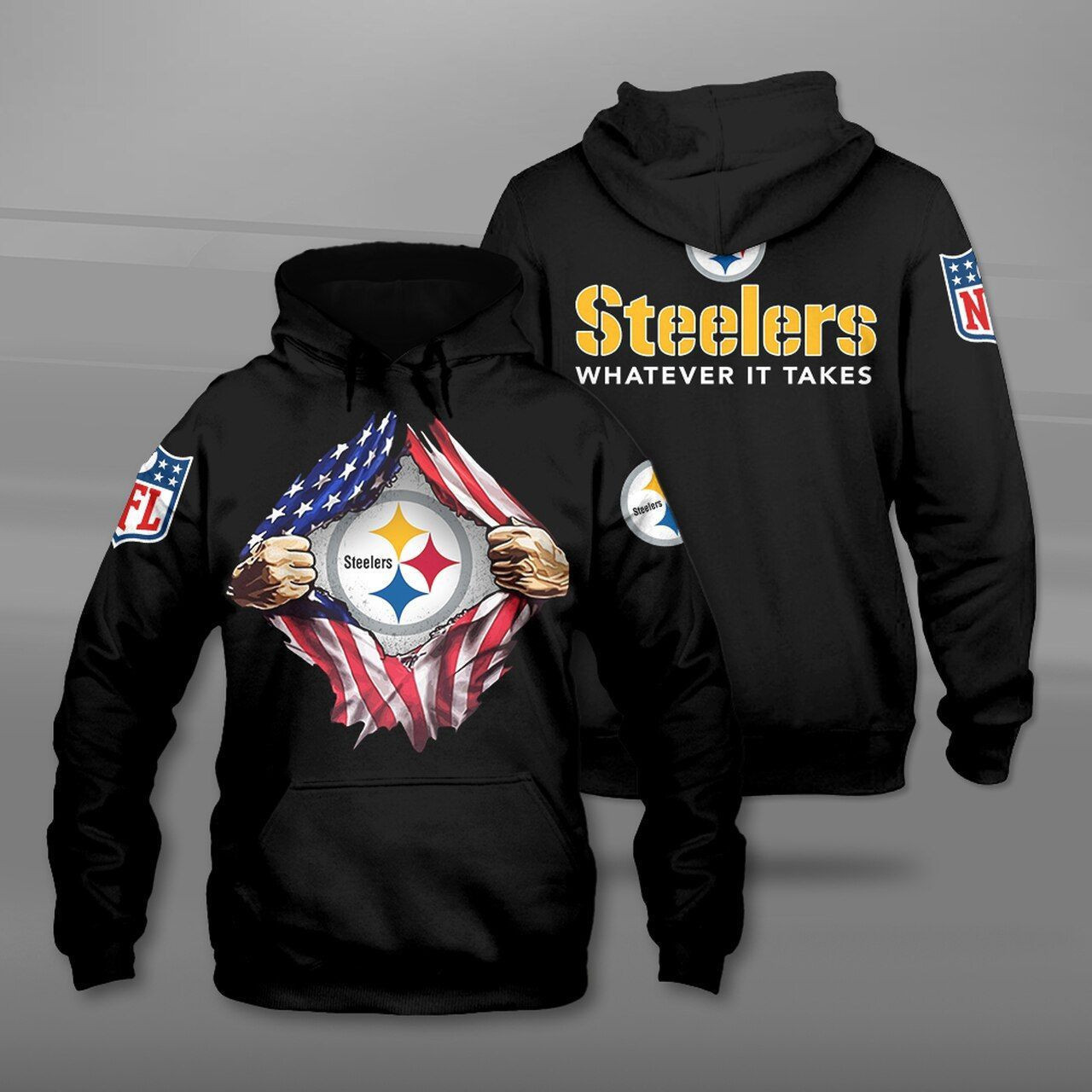 Pittsburgh Steelers 3D All Over Print Hoodie, Zip Hoodie