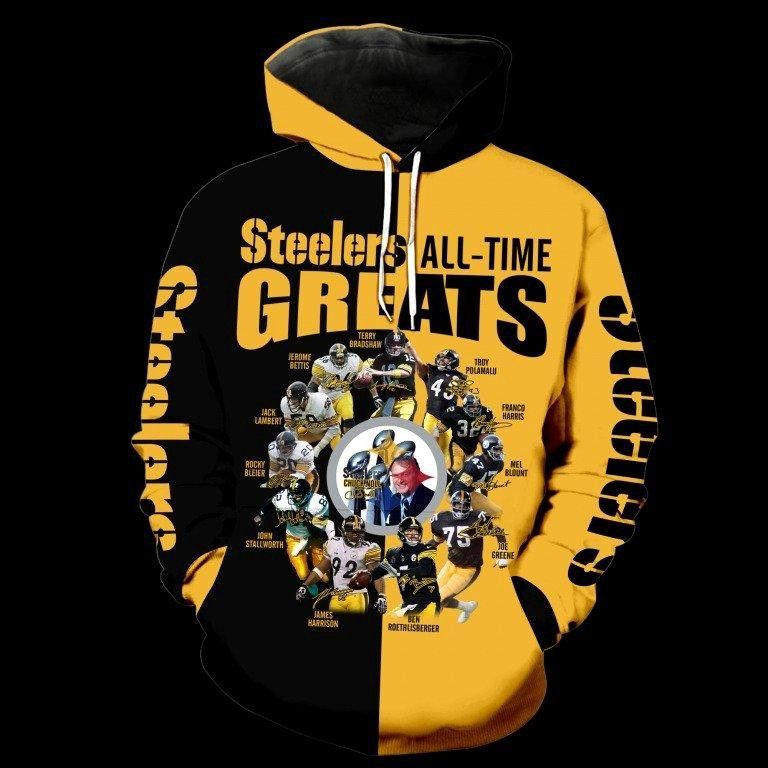 Pittsburgh Steelers All Time 3D All Over Print Hoodie, Zip Hoodie