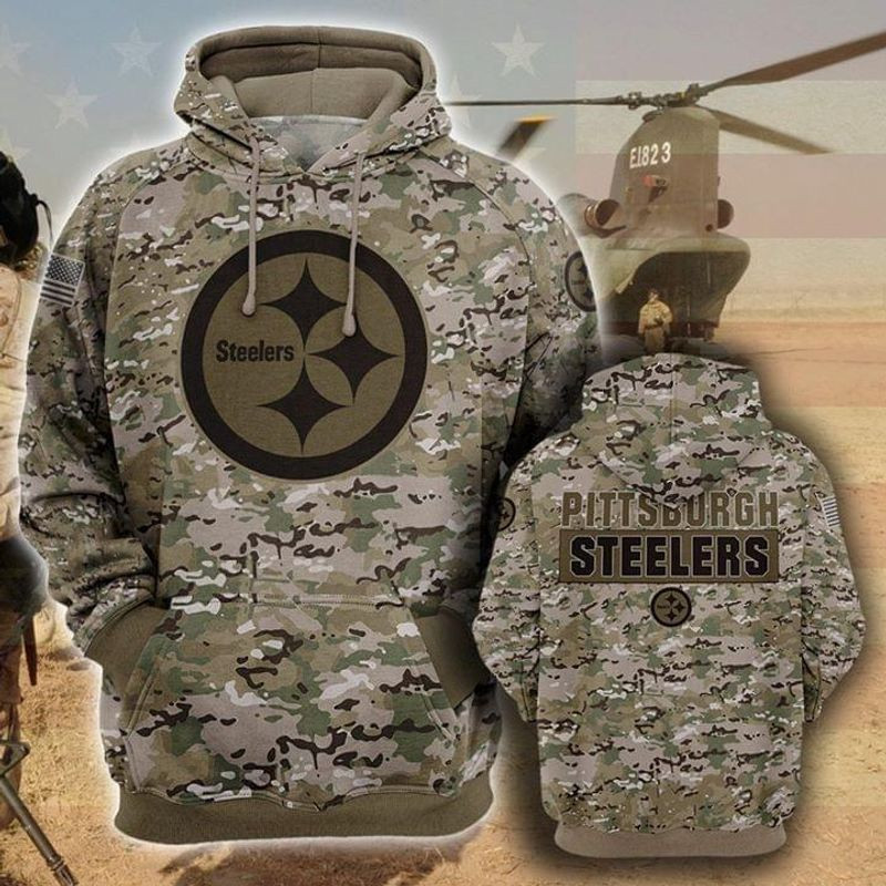 Pittsburgh Steelers Camo 3D All Over Print Hoodie, Zip Hoodie
