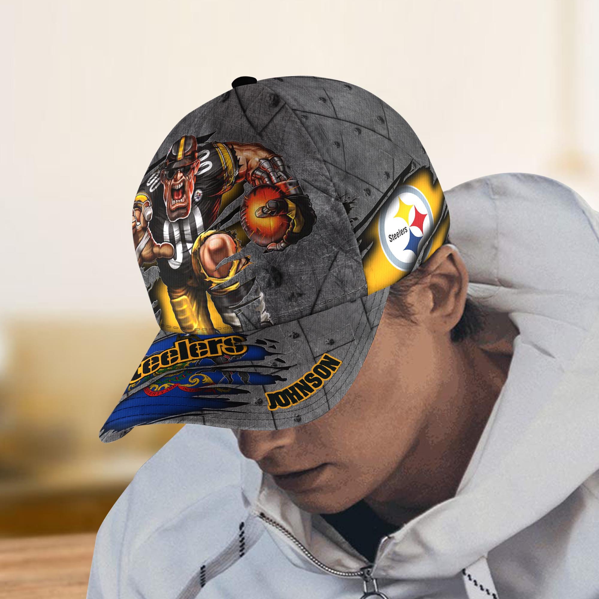 Pittsburgh Steelers Custom Name Classic Caps Trucker Hats Custom Hats Gifts For Men & Women