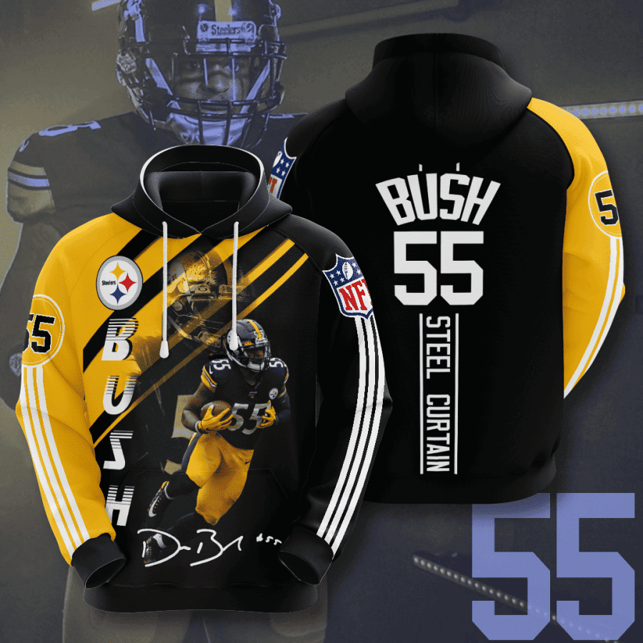 Pittsburgh Steelers Devin Bush 3D All Over Print Hoodie, Zip Hoodie