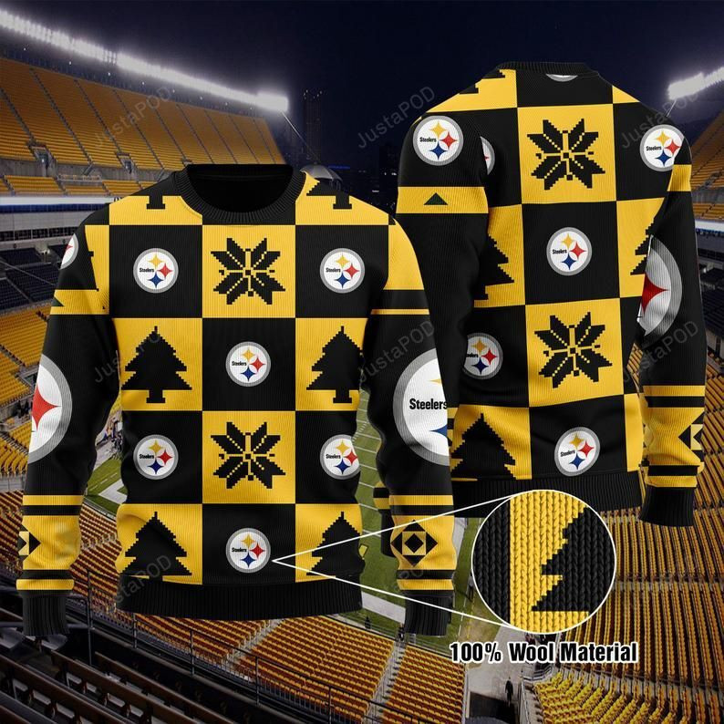 Pittsburgh Steelers Football Ugly Christmas Sweater Adult 3D Funny Matching for family