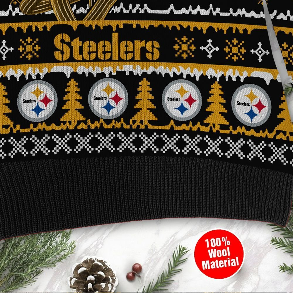 Pittsburgh Steelers Jack Skellington Halloween Holiday Party Ugly Christmas Sweater Adult 3D Funny Matching for family - Image 3