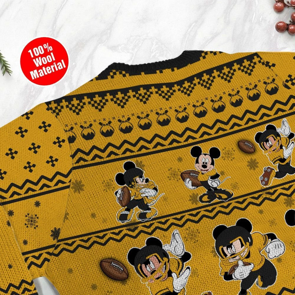 Pittsburgh Steelers Mickey Mouse Ugly Christmas Sweater Adult 3D Funny Matching for family - Image 5
