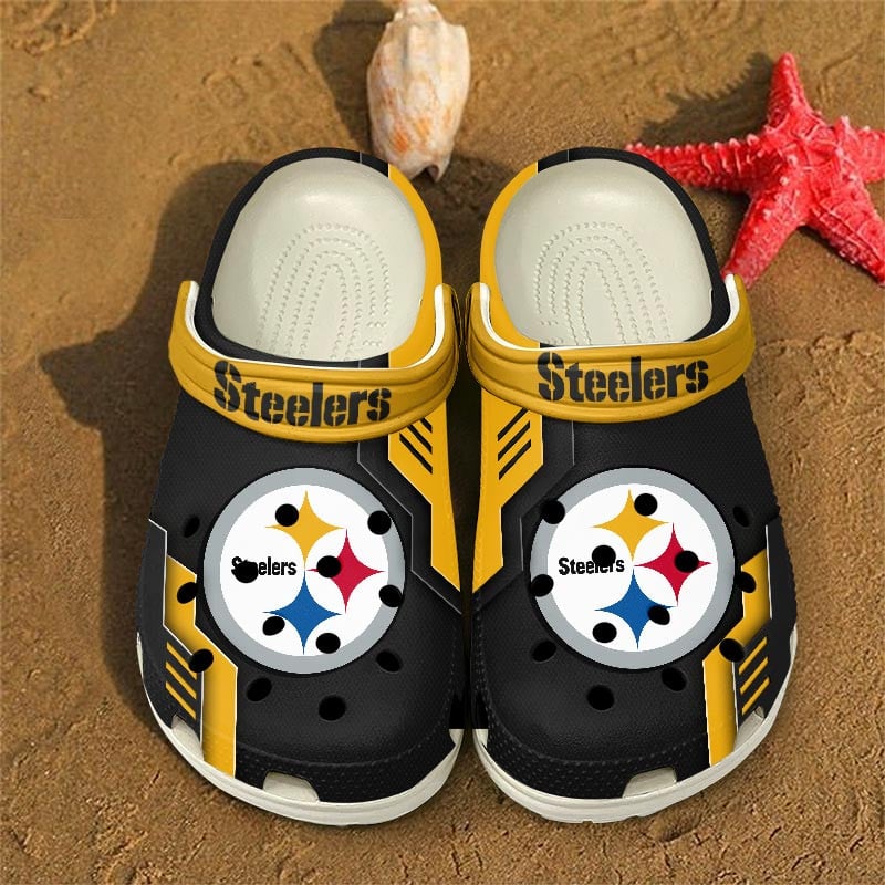 Pittsburgh Steelers NFL Crocs Crocband Clogs Shoes Comfortable For Men Women and Kids