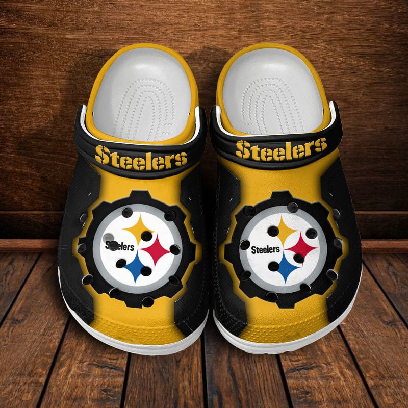 Pittsburgh Steelers NFL Crocs Crocband Clogs Shoes Comfortable For Men Women and Kids
