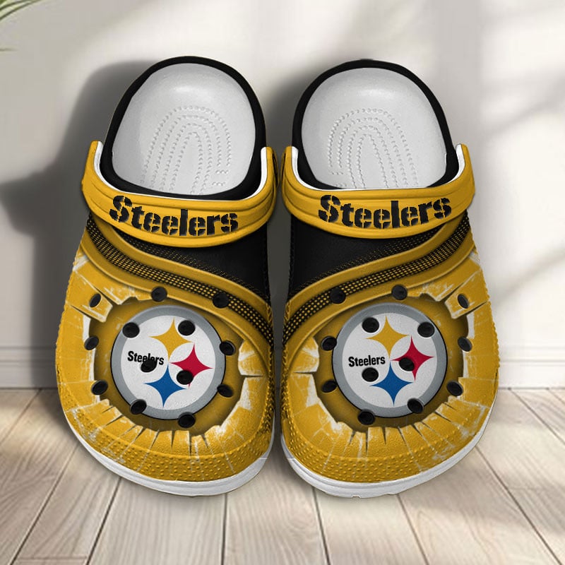 Pittsburgh Steelers NFL Crocs Crocband Clogs Shoes Comfortable For Men Women and Kids