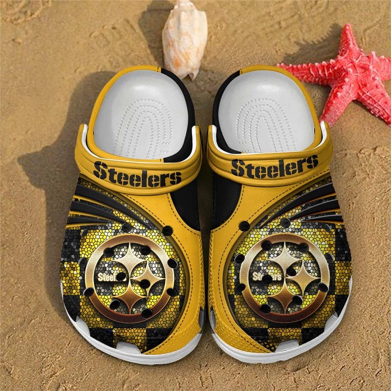 Pittsburgh Steelers NFL Crocs Crocband Clogs Shoes Comfortable For Men Women and Kids