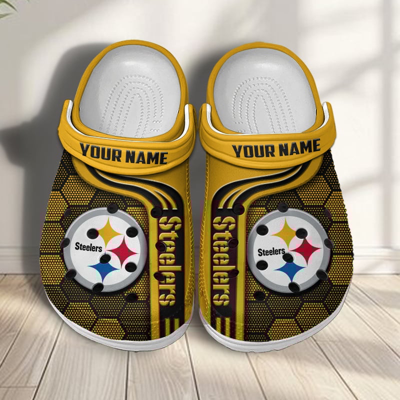Pittsburgh Steelers NFL Crocs Crocband Clogs Shoes Comfortable For Men Women and Kids