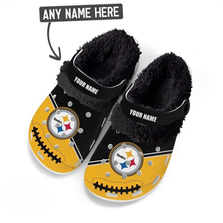 Pittsburgh Steelers NFL Crocs Crocband Fleece Lined Clogs Shoes Comfortable For Men Women and Kids In Winter