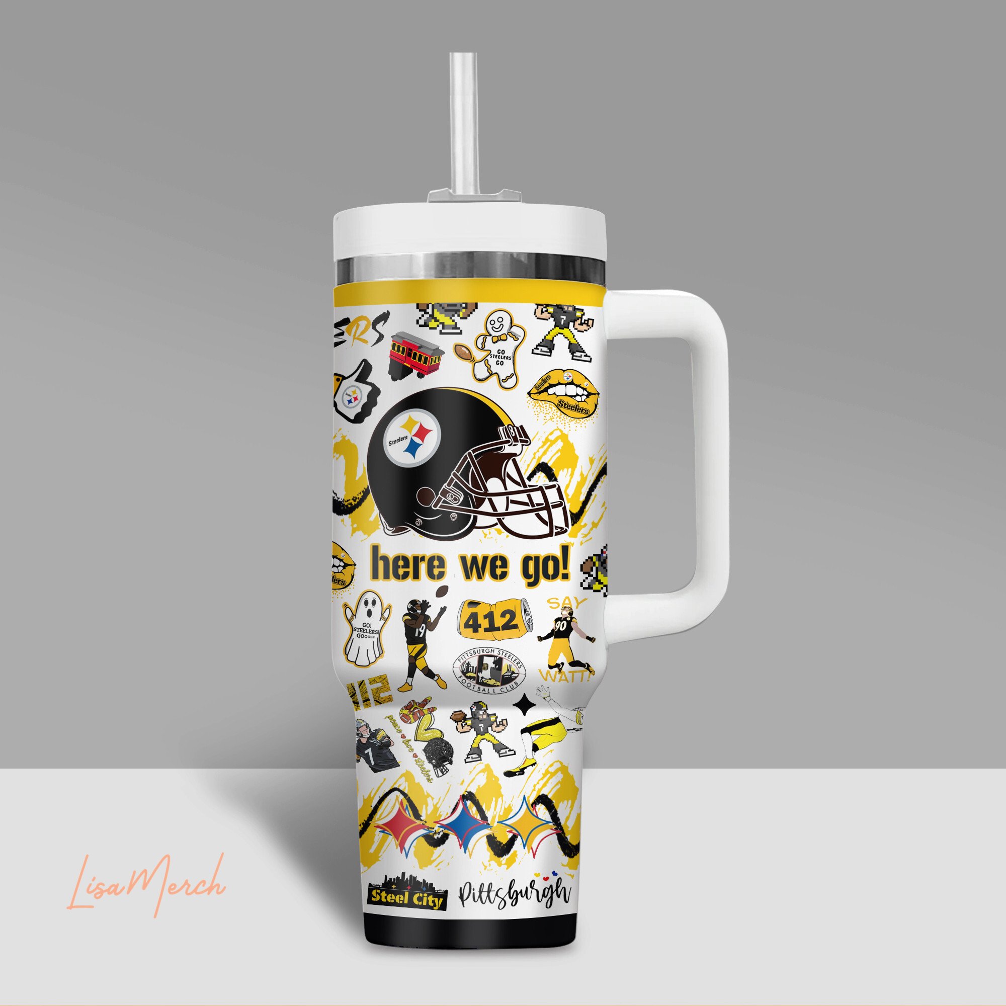 Pittsburgh Steelers NFL Custom Stanley Cup 40 oz 30 oz Tumbler With HandleTVC2301509 - Image 3