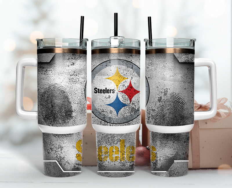 Pittsburgh Steelers NFL Fingerprint Effect Custom Stanley Cup 40 oz 30 oz Tumbler With HandleTVC2301150