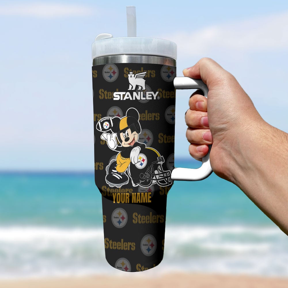 Pittsburgh Steelers NFL Mickey Mouse Custom Stanley Cup 40 oz 30 oz Tumbler With HandleTVC230139 - Image 2
