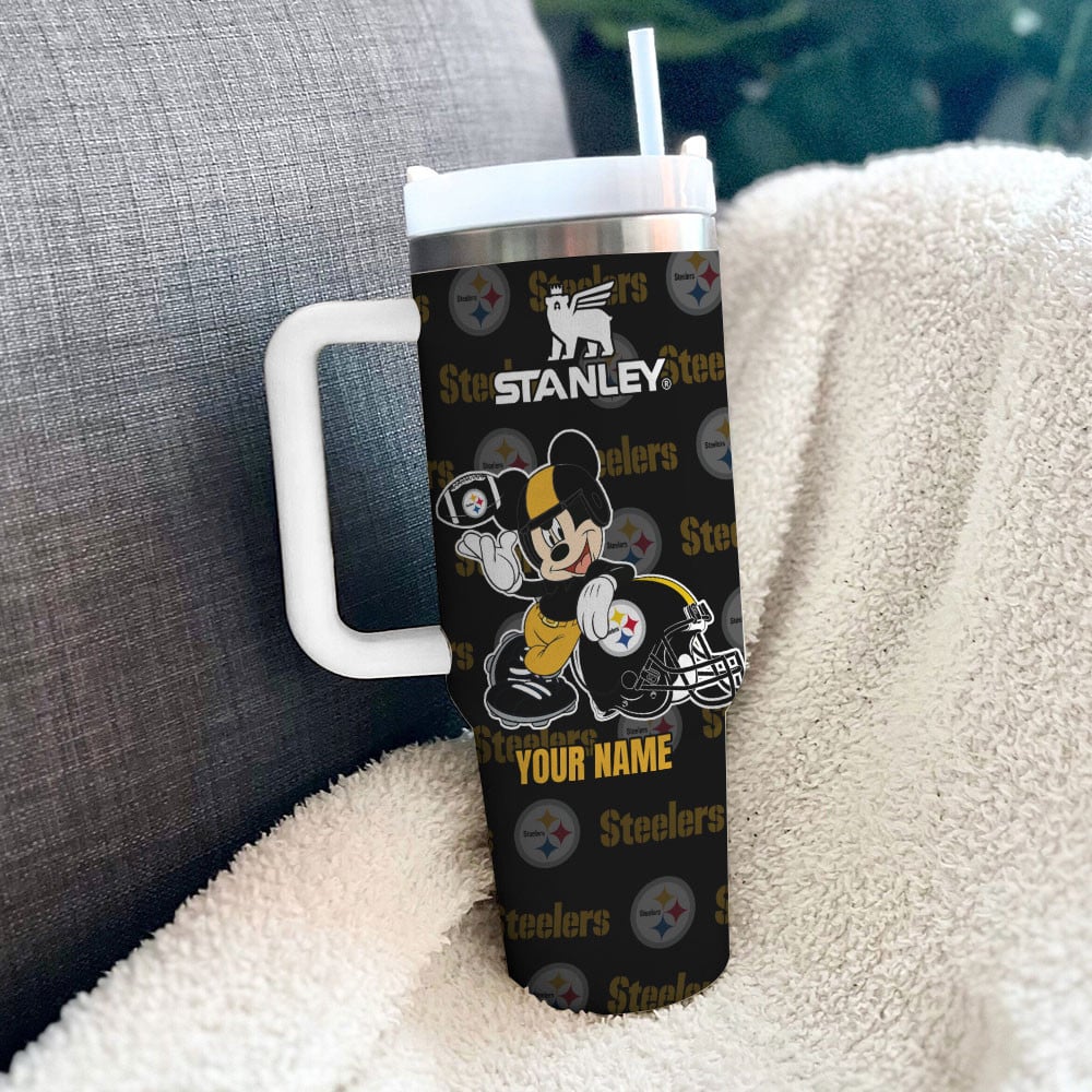 Pittsburgh Steelers NFL Mickey Mouse Custom Stanley Cup 40 oz 30 oz Tumbler With HandleTVC230139 - Image 3