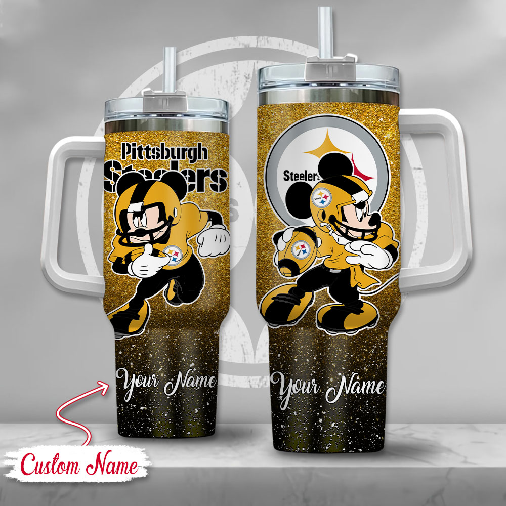 Pittsburgh Steelers NFL Mickey Mouse Glitter Custom Stanley Cup 40 oz 30 oz Tumbler With HandleTVC230192