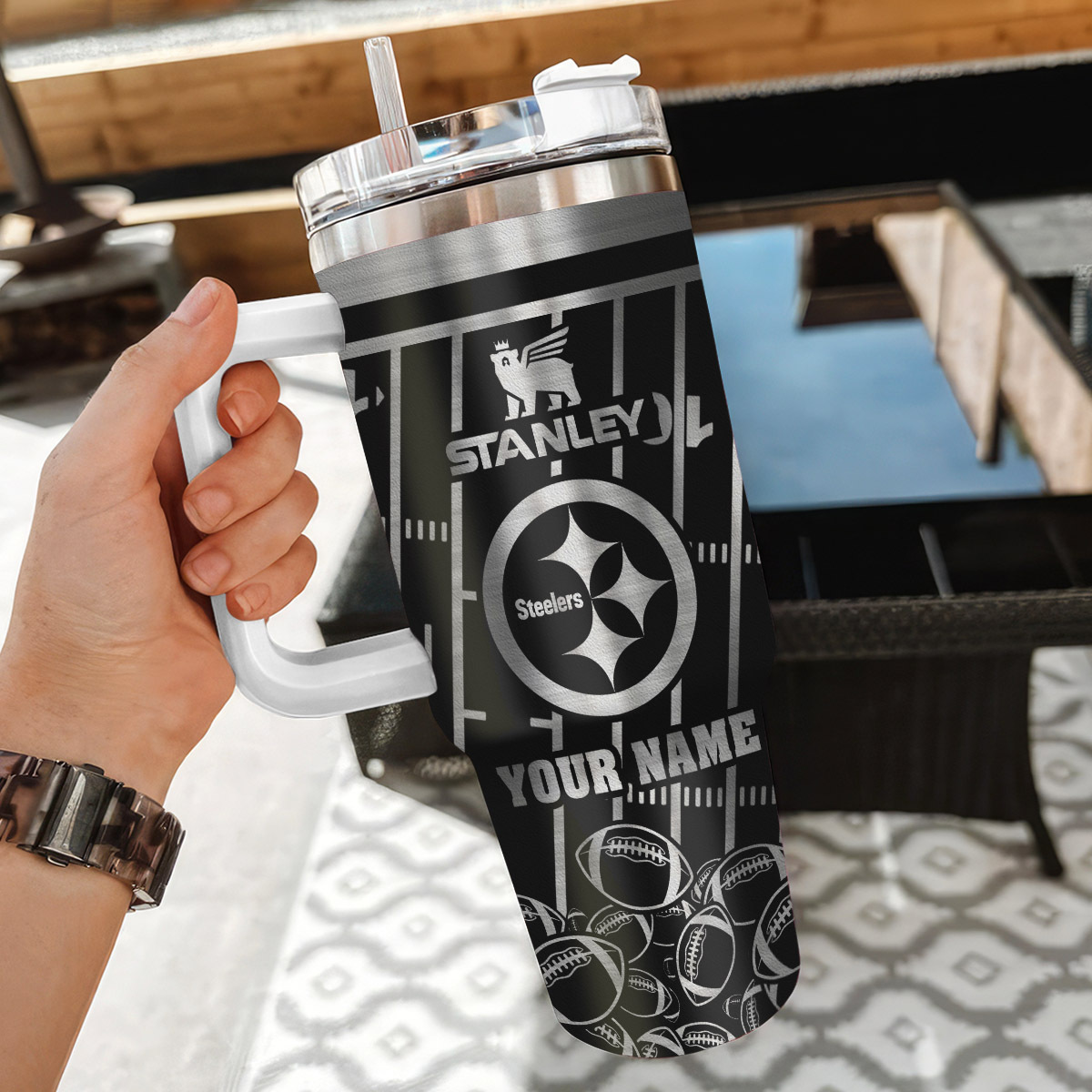 Pittsburgh Steelers NFL Silver Custom Stanley Cup 40 oz 30 oz Tumbler With HandleTVC2301105 - Image 3