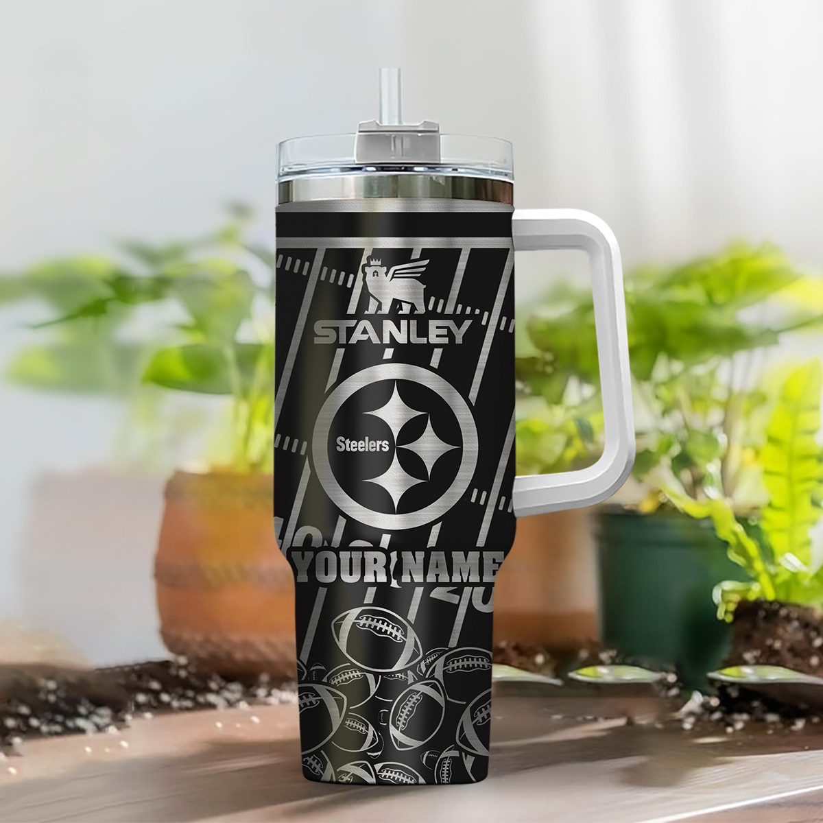 Pittsburgh Steelers NFL Silver Custom Stanley Cup 40 oz 30 oz Tumbler With HandleTVC2301105 - Image 2
