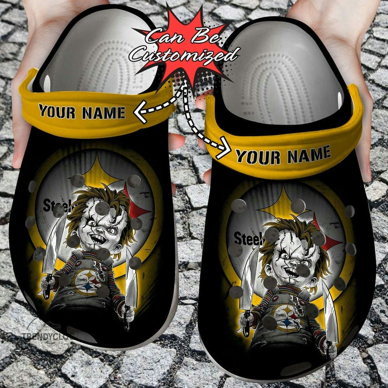 Pittsburgh Steelers NFL Sport Crocs Crocband Clogs Shoes Comfortable For Men Women and Kids