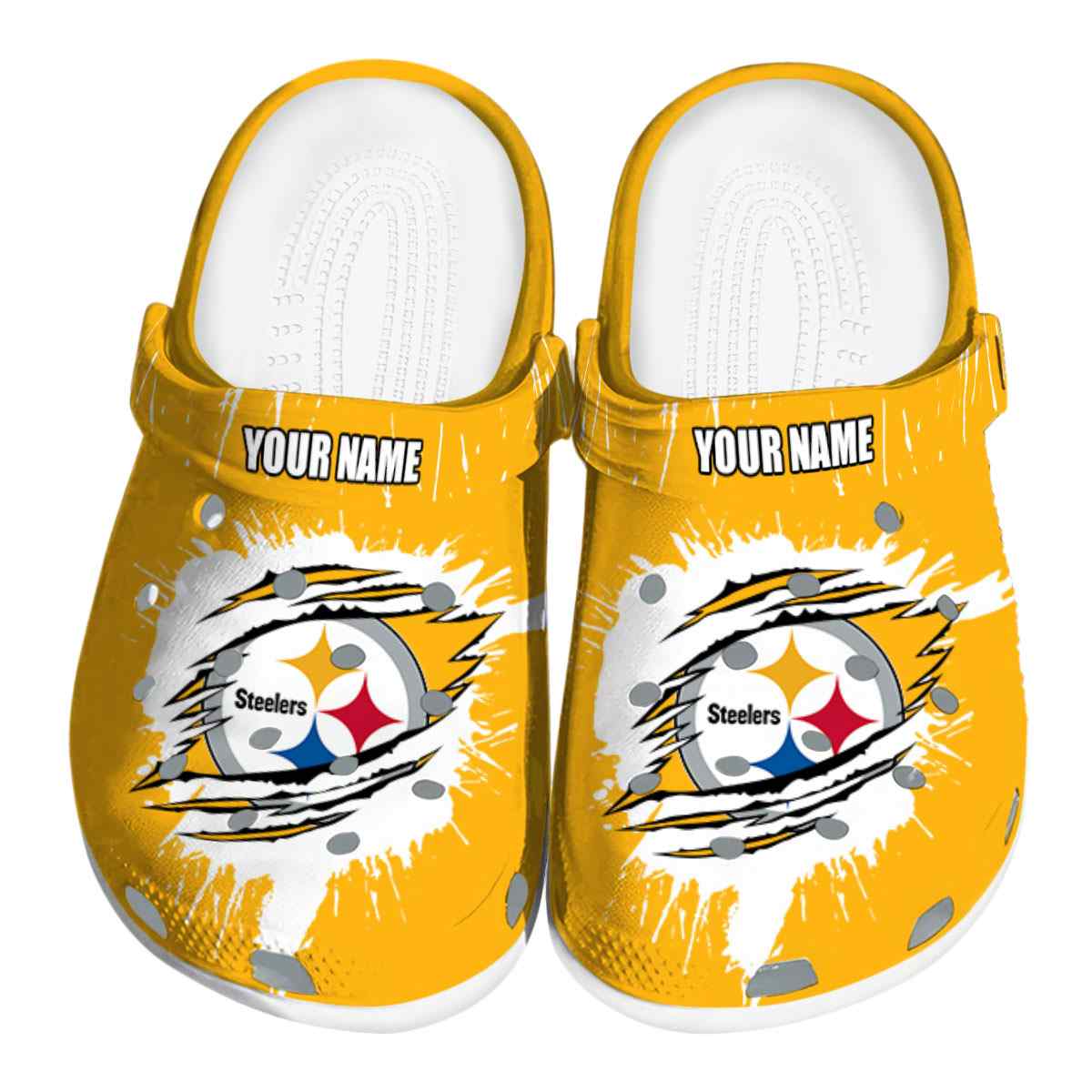 Pittsburgh Steelers NFL Sport Crocs Crocband Clogs Shoes Comfortable For Men Women and Kids