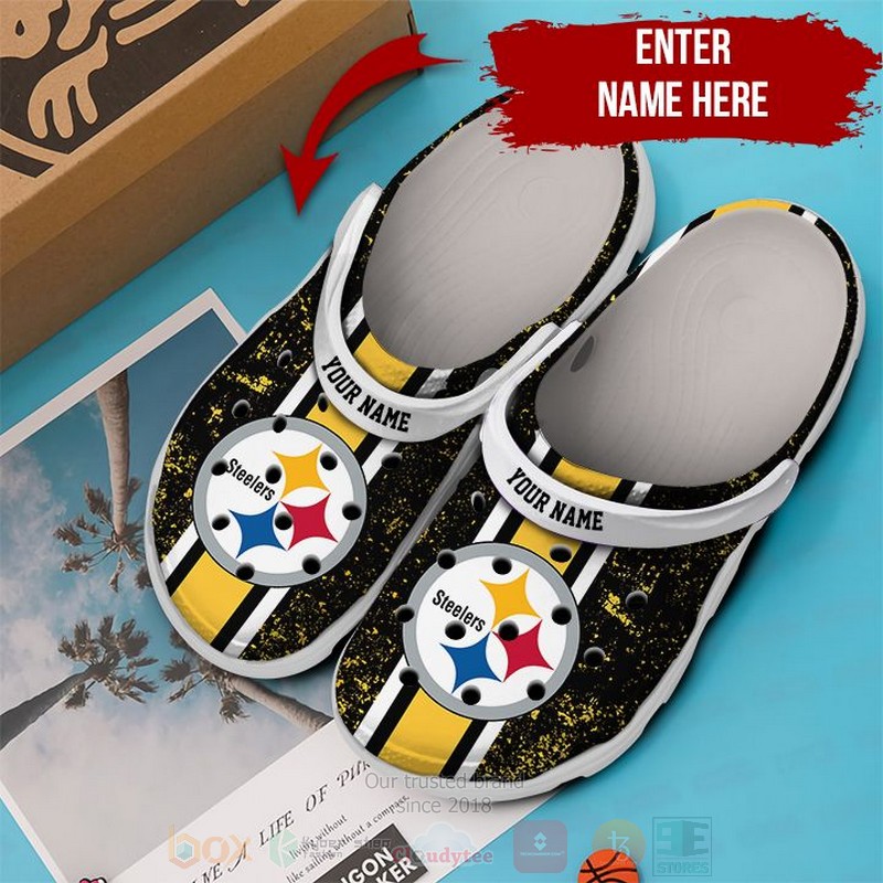 Pittsburgh Steelers NFL Sport Crocs Crocband Clogs Shoes Comfortable For Men Women and Kids