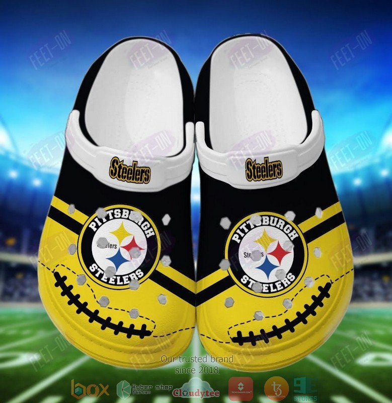 Pittsburgh Steelers NFL Sport Crocs Crocband Clogs Shoes Comfortable For Men Women and Kids