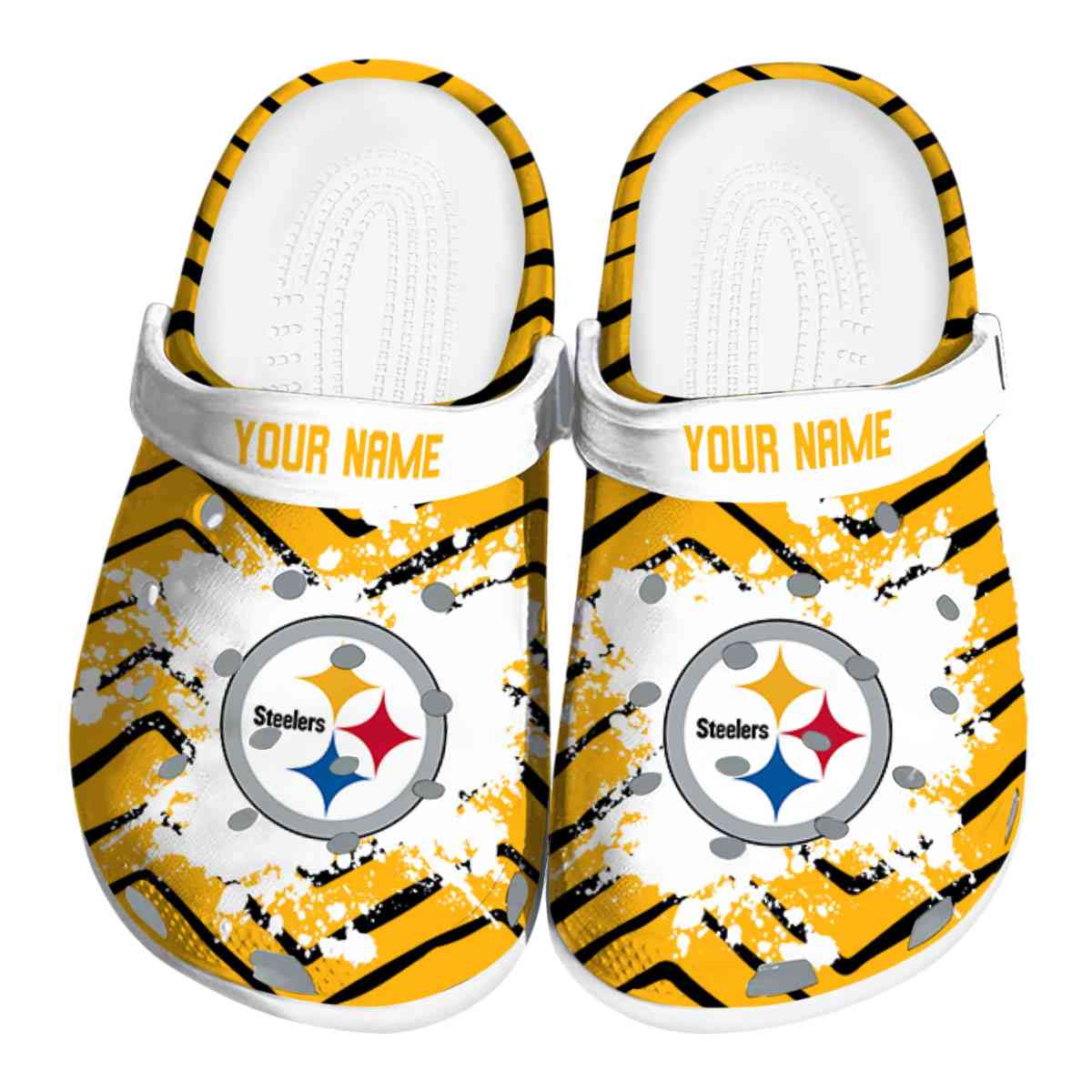 Pittsburgh Steelers NFL Sport Crocs Crocband Clogs Shoes Comfortable For Men Women and Kids